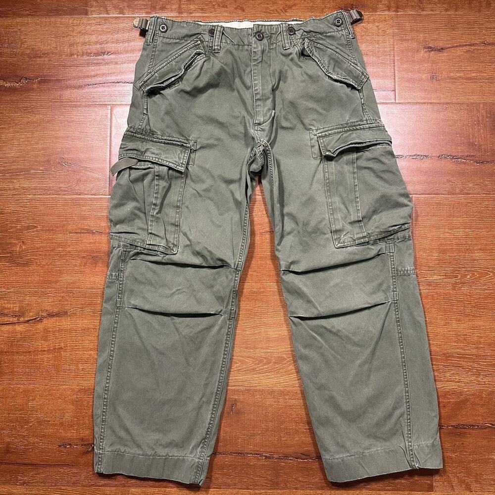 Vintage Gap The Cargo Pants Mens 32x38 Green Military Paratrooper Utility Army